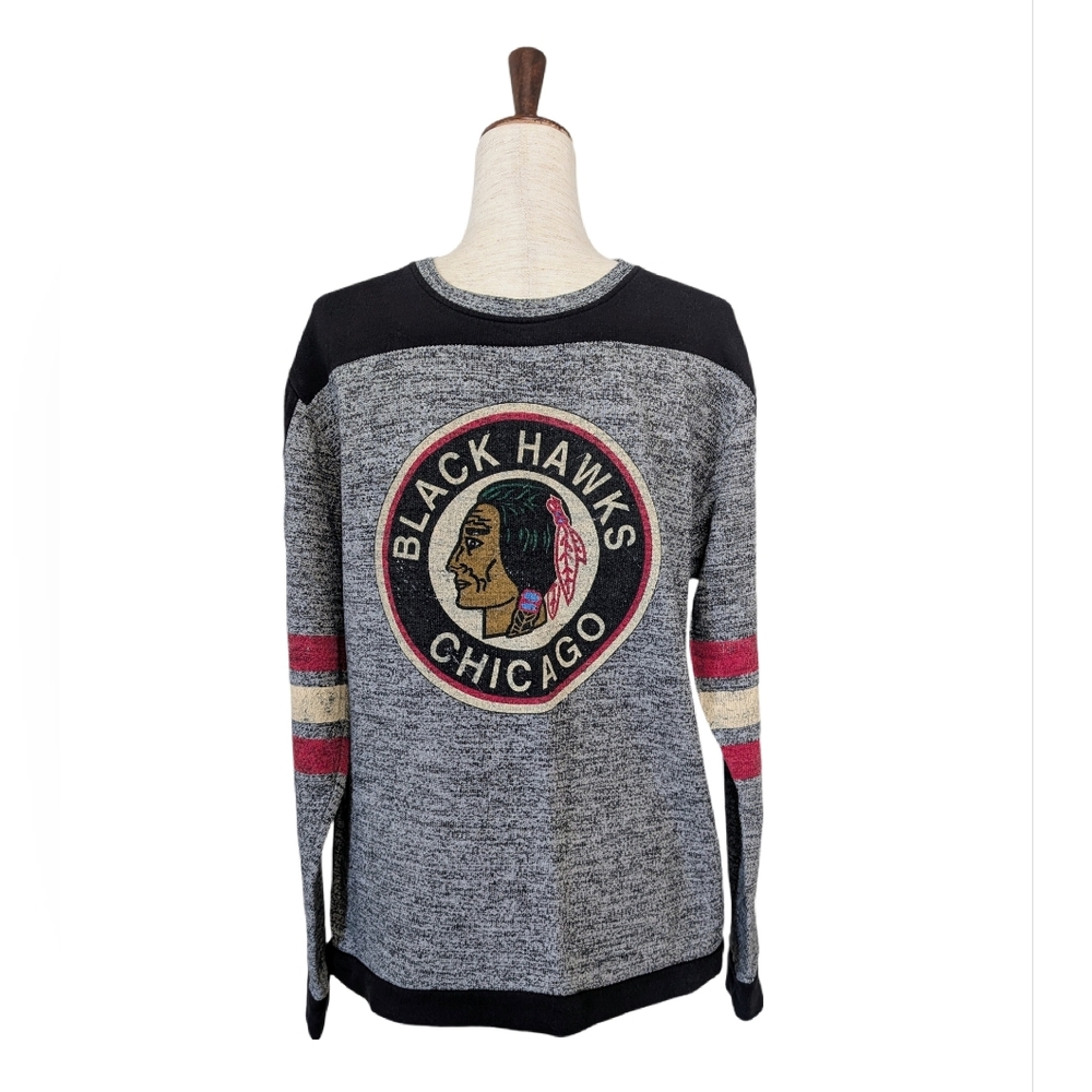 Red Jacket Chicago Blackhawks Black and Gray Sweater